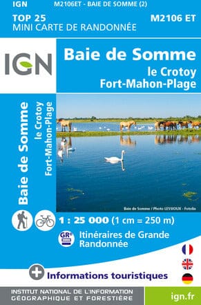 Carte Top 25 Mini n° M2106 ET - Baie de Somme, Le Crotoy, Fort-Mahon-Plage | IGN carte pliée IGN 