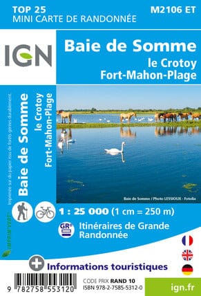 Carte Top 25 Mini n° M2106 ET - Baie de Somme, Le Crotoy, Fort-Mahon-Plage | IGN carte de randonnée IGN