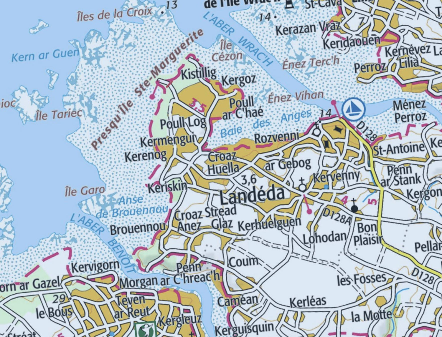 Carte TOP 25 n° 0416 ET - Plouguerneau, Les Abers | IGN carte de randonnée IGN