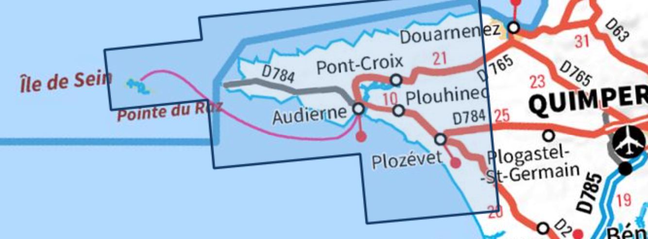Carte TOP 25 n° 0419 ET - Audierne, Pointe du Raz, Ile de Sein | IGN carte de randonnée IGN