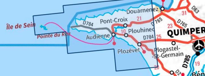 Carte TOP 25 n° 0419 ET - Audierne, Pointe du Raz, Ile de Sein | IGN carte pliée IGN 