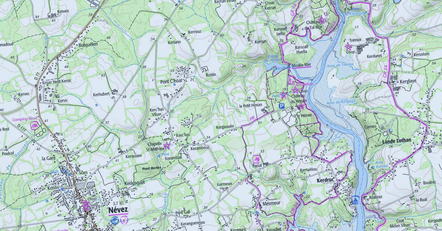 Carte TOP 25 n° 0620 ET - Quimperlé, Pont-Aven | IGN carte de randonnée IGN