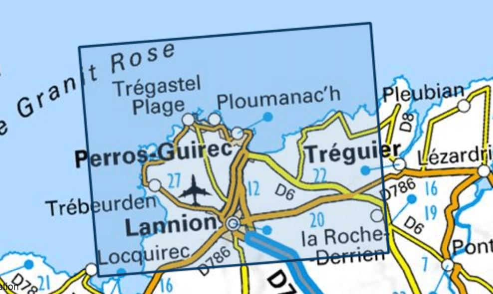 Carte TOP 25 n° 0714 OT- Lannion, Perros-Guirec, les Sept Îles, Côte de Granit Rose | IGN carte de randonnée IGN