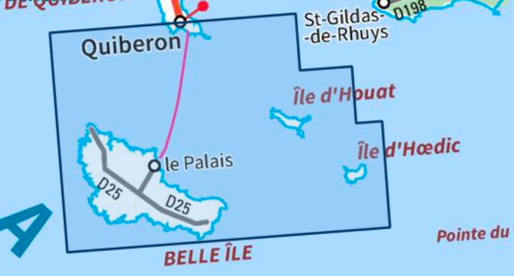 Carte TOP 25 n° 0822 OT - Belle-Ile, Ile d'Houat et d'Hoëdic | IGN carte pliée IGN 