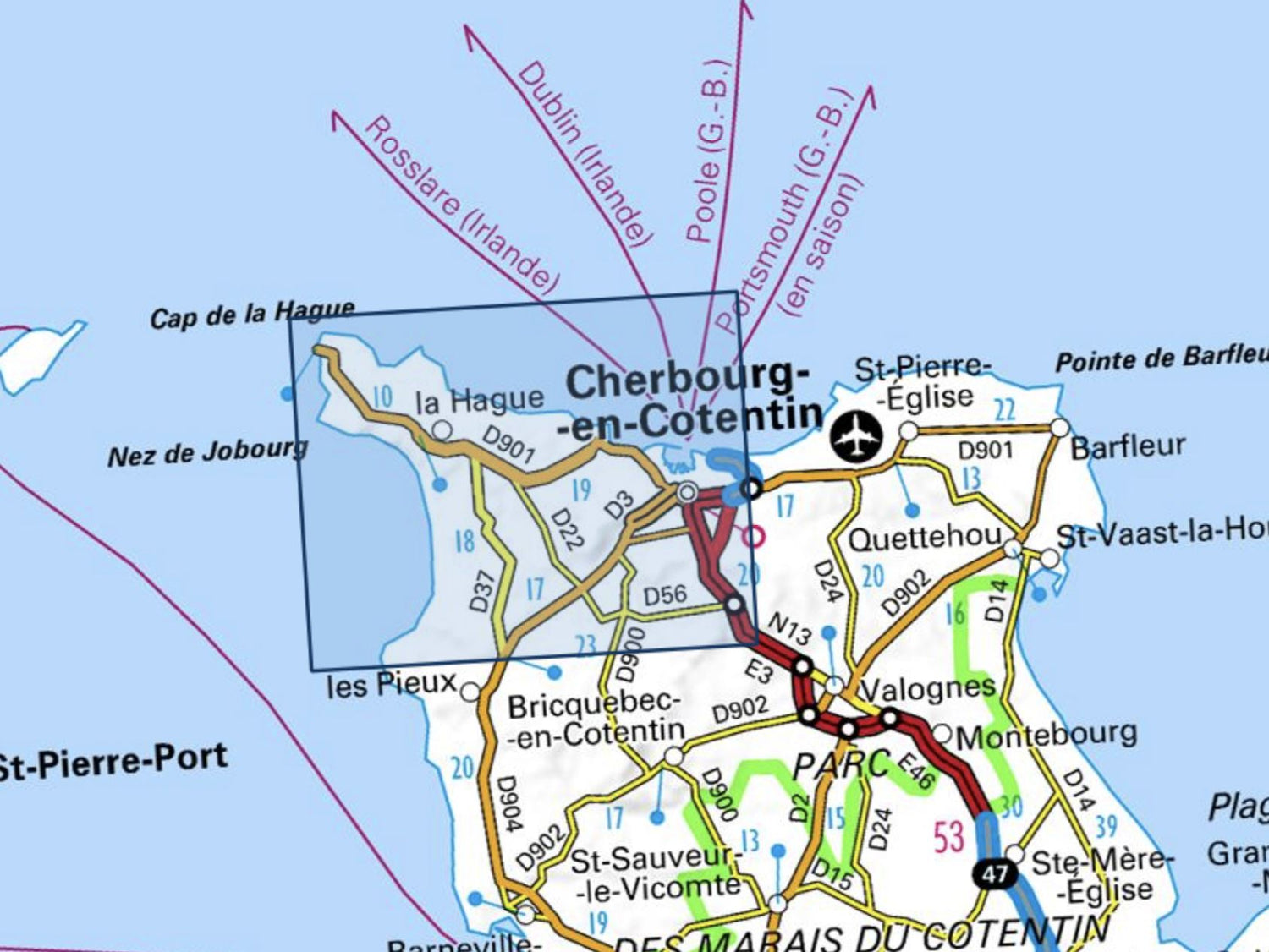 Carte TOP 25 n° 1210 OT - Cherbourg en Cotentin, Cap de la Hague | IGN carte de randonnée IGN