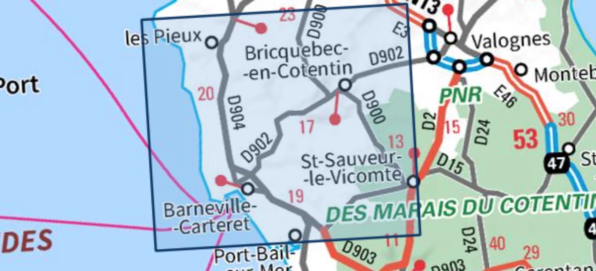 Carte TOP 25 n° 1211 OT - Les Pieux, Barneville-Carteret | IGN carte de randonnée IGN