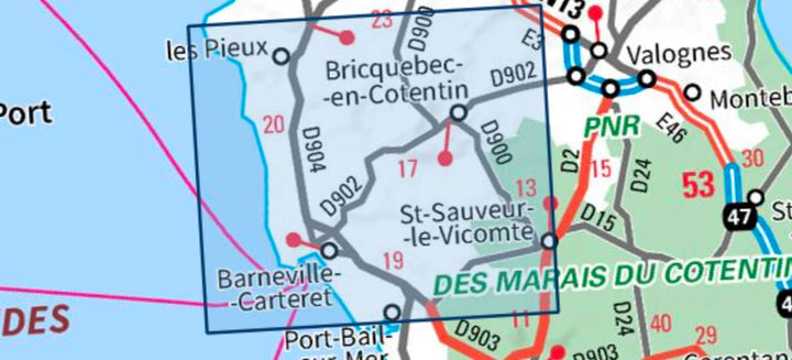 Carte TOP 25 n° 1211 OT - Les Pieux, Barneville-Carteret | IGN carte pliée IGN 