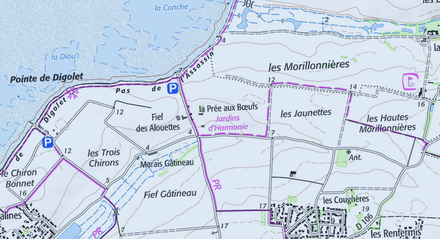Carte de randonnée IGN TOP 25 n° 1329 ET - La Rochelle, Anse de l'Aigu ...