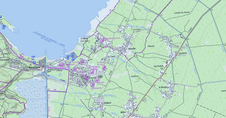 Carte TOP 25 n° 1339 ET - Lacs de Biscarosse, Sanguinet & Parentis | IGN carte pliée IGN 