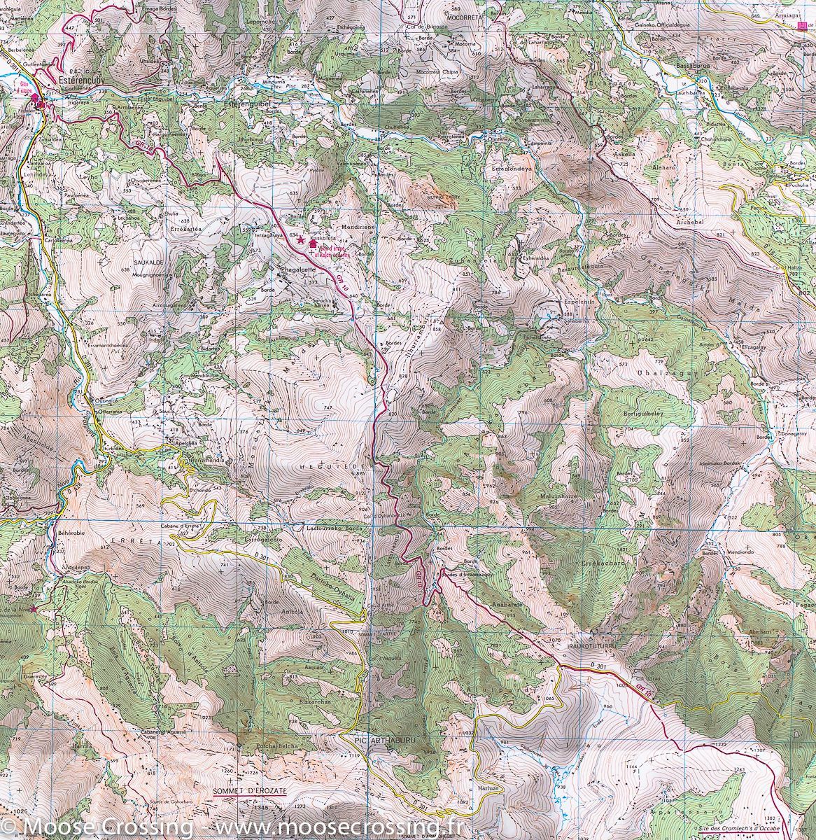 Carte TOP 25 n° 1346 ET - Forêt d'Iraty & Pic d'Orhy (Pyrénées) | IGN carte de randonnée IGN