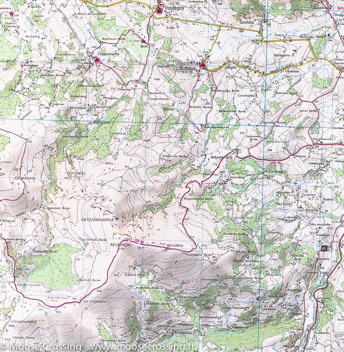 Carte TOP 25 n° 1346 OT - St Jean-Pied-de-Port, St-Etienne-de-Baïgorry (Vallée des Aldudes, Pyrénées) | IGN carte de randonnée IGN