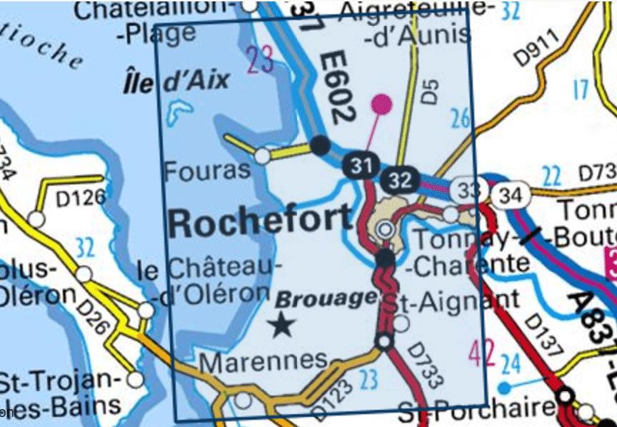 Carte TOP 25 n° 1430 OT - Rochefort & Marennes | IGN carte de randonnée IGN