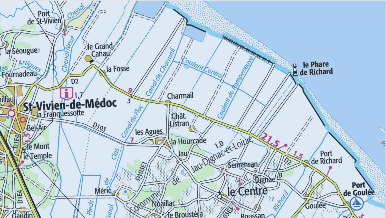 Carte TOP 25 n° 1433 OT - Pointe de Grave, Soulac-sur-Mer, Montalivet | IGN carte de randonnée IGN