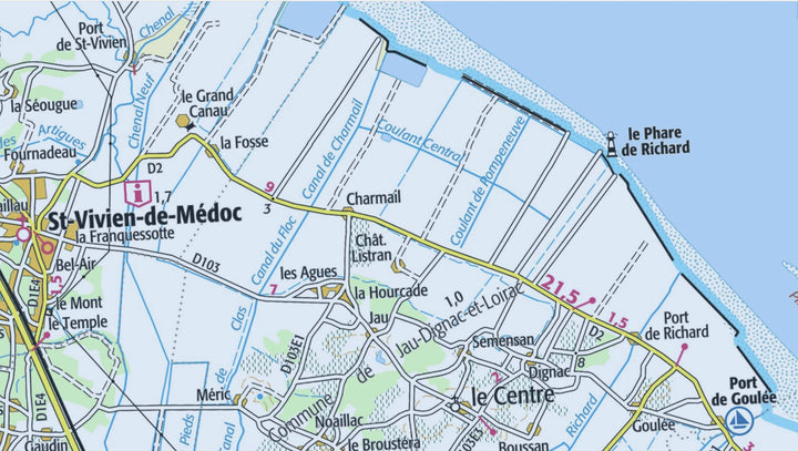 Carte TOP 25 n° 1433 OT - Pointe de Grave, Soulac-sur-Mer, Montalivet | IGN carte pliée IGN 