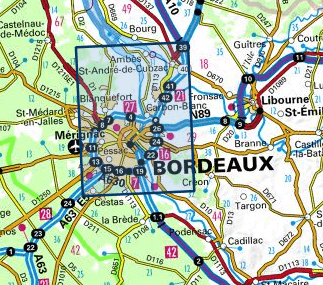 Carte TOP 25 n° 1536 OT - Bordeaux, Sud Médoc | IGN carte de randonnée IGN