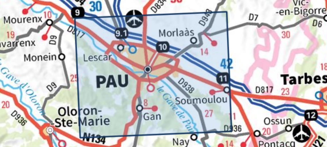 Carte TOP 25 n° 1545 ET - Pau | IGN carte de randonnée IGN
