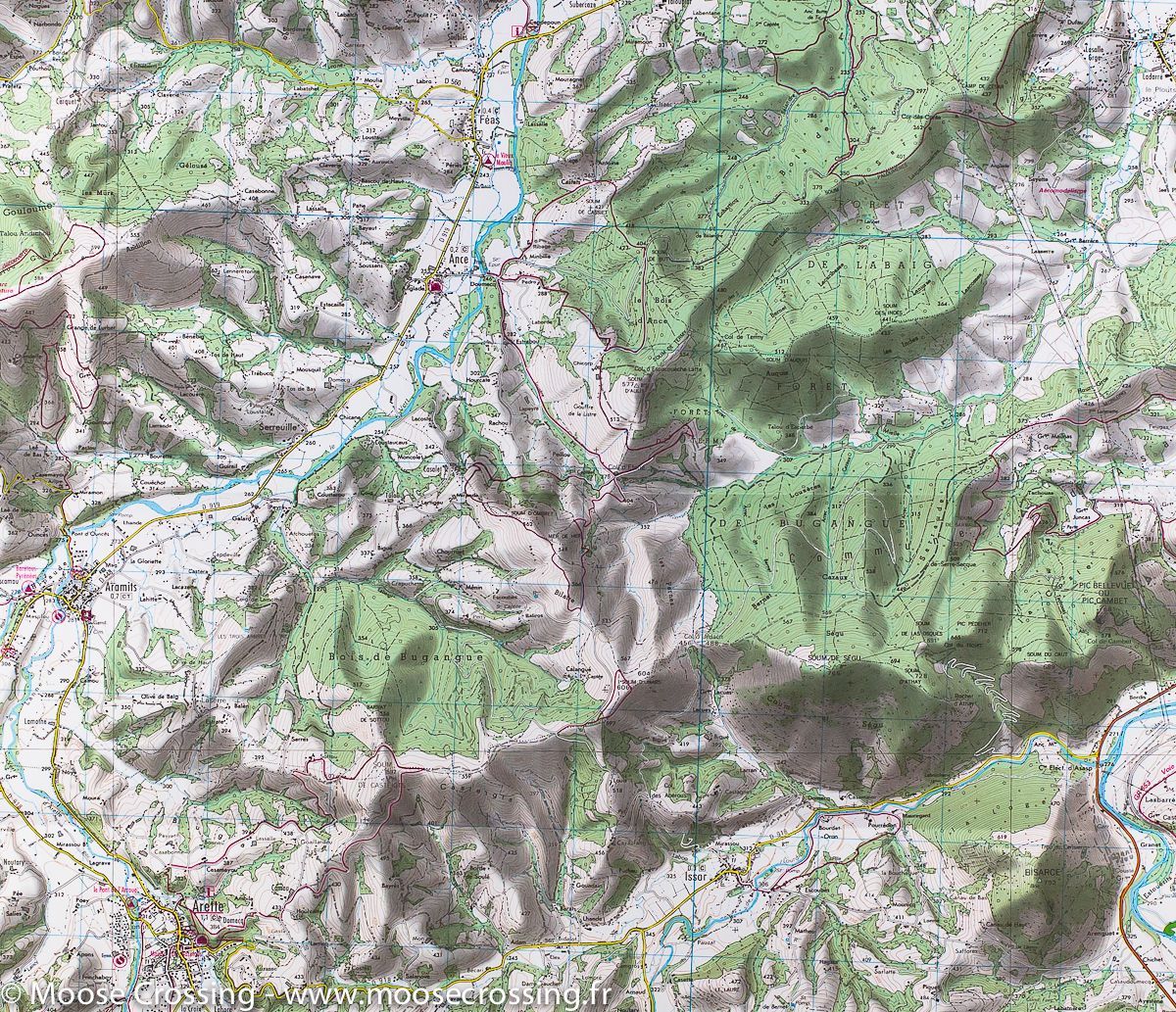 Carte TOP 25 n° 1546 OT - Oloron Sainte Marie, Vallée d'Aspe (Pyrénées) | IGN carte de randonnée IGN