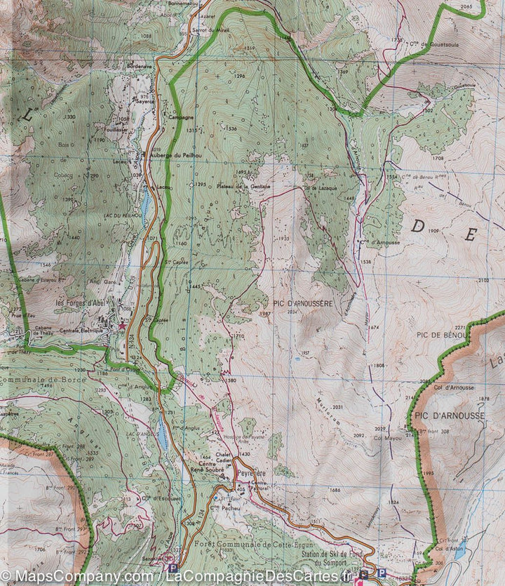 Carte TOP 25 n° 1547 OT - Vallée d'Ossau & Vallée d'Aspe (PN des Pyrénées) | IGN carte pliée IGN 