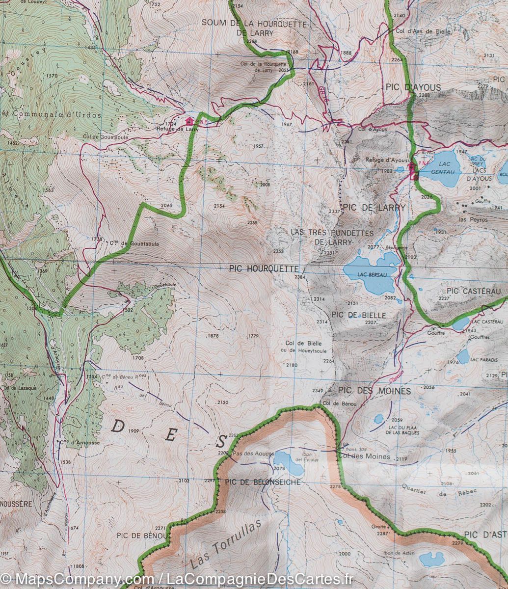 Carte TOP 25 n° 1547 OTR (Résistante) - Vallée d'Ossau & Vallée d'Aspe (PN des Pyrénées) | IGN carte de randonnée IGN