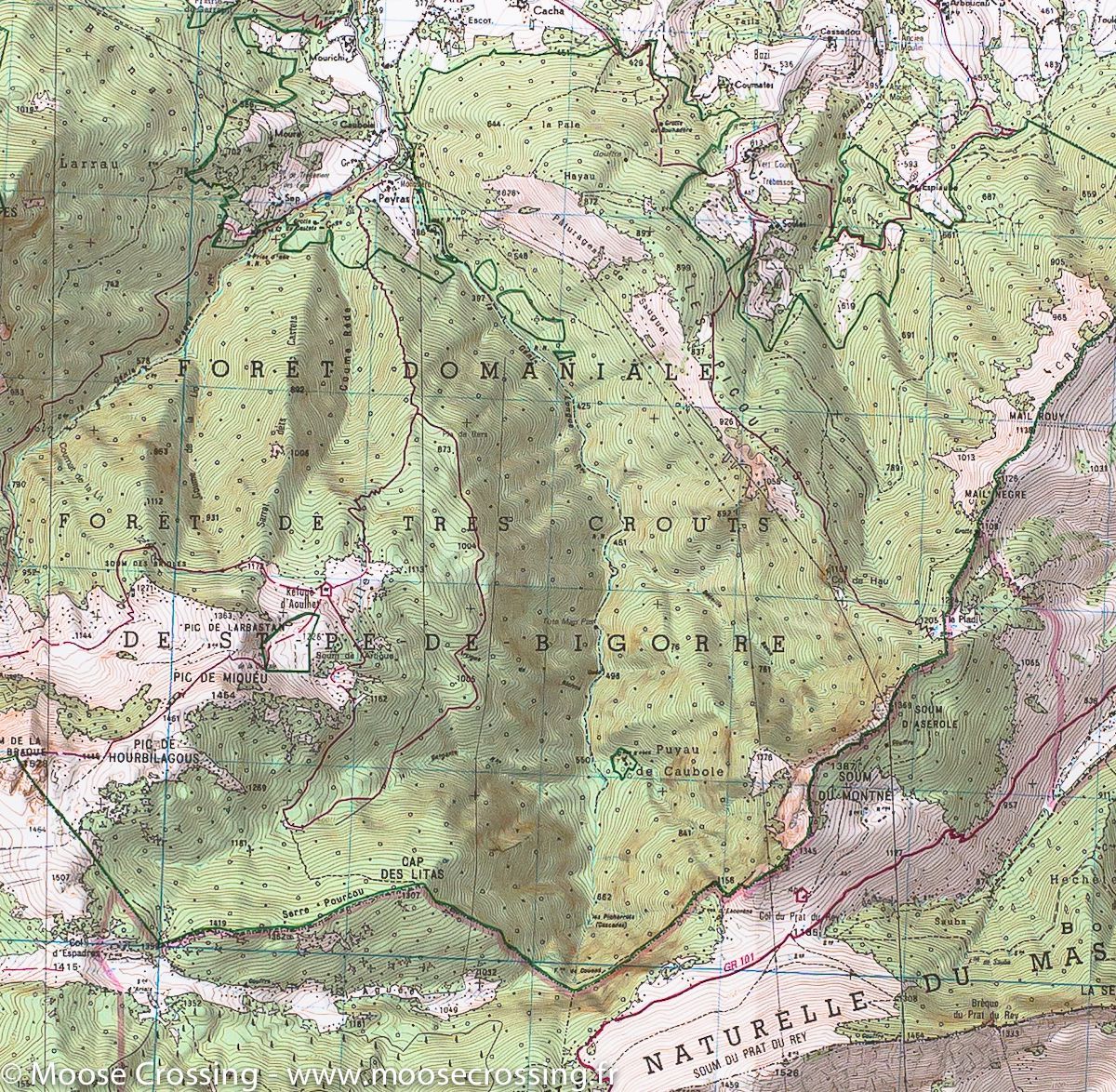 Carte TOP 25 n° 1647 ET - Lourdes, Argelès-Gazost & le Lavedan (Pyrénées) | IGN carte de randonnée IGN