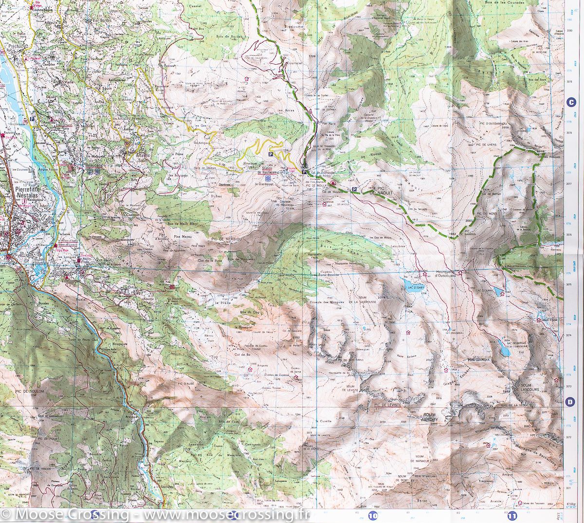 Carte TOP 25 n° 1647 ET - Lourdes, Argelès-Gazost & le Lavedan (Pyrénées) | IGN carte de randonnée IGN