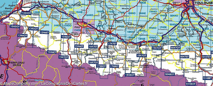 Carte TOP 25 n° 1647 OTR (résistante) - Vignemale, Vallée d'Ossau, Arrens, Cauterets (Pyrénées) | IGN carte pliée IGN 