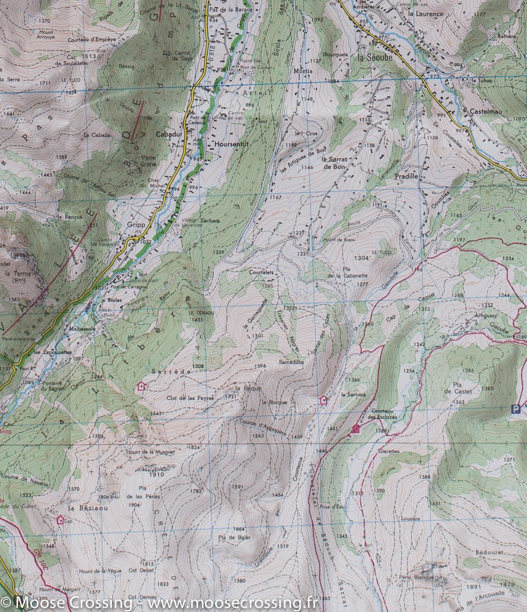 Carte TOP 25 n° 1747 ET - Bagnères de Bigorre, Pic du Midi de Bigorre, Vallée de Campan (Pyrénées) | IGN carte pliée IGN 