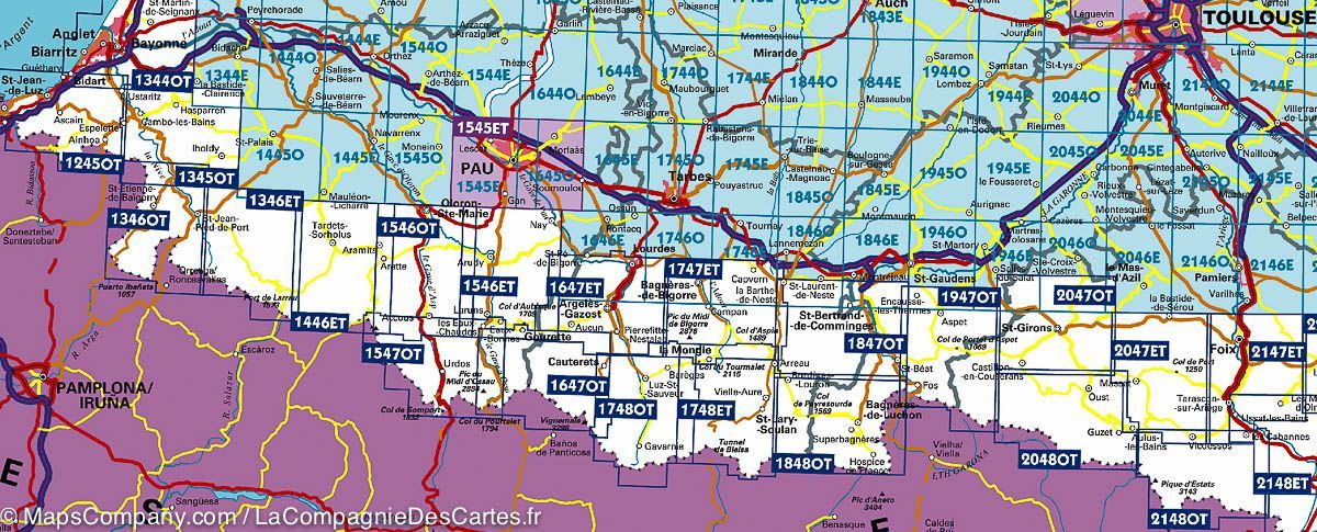 Carte TOP 25 n° 1748 OTR (résistante) - Gavarnie & Luz St Sauveur (Pyrénées) | IGN carte de randonnée IGN