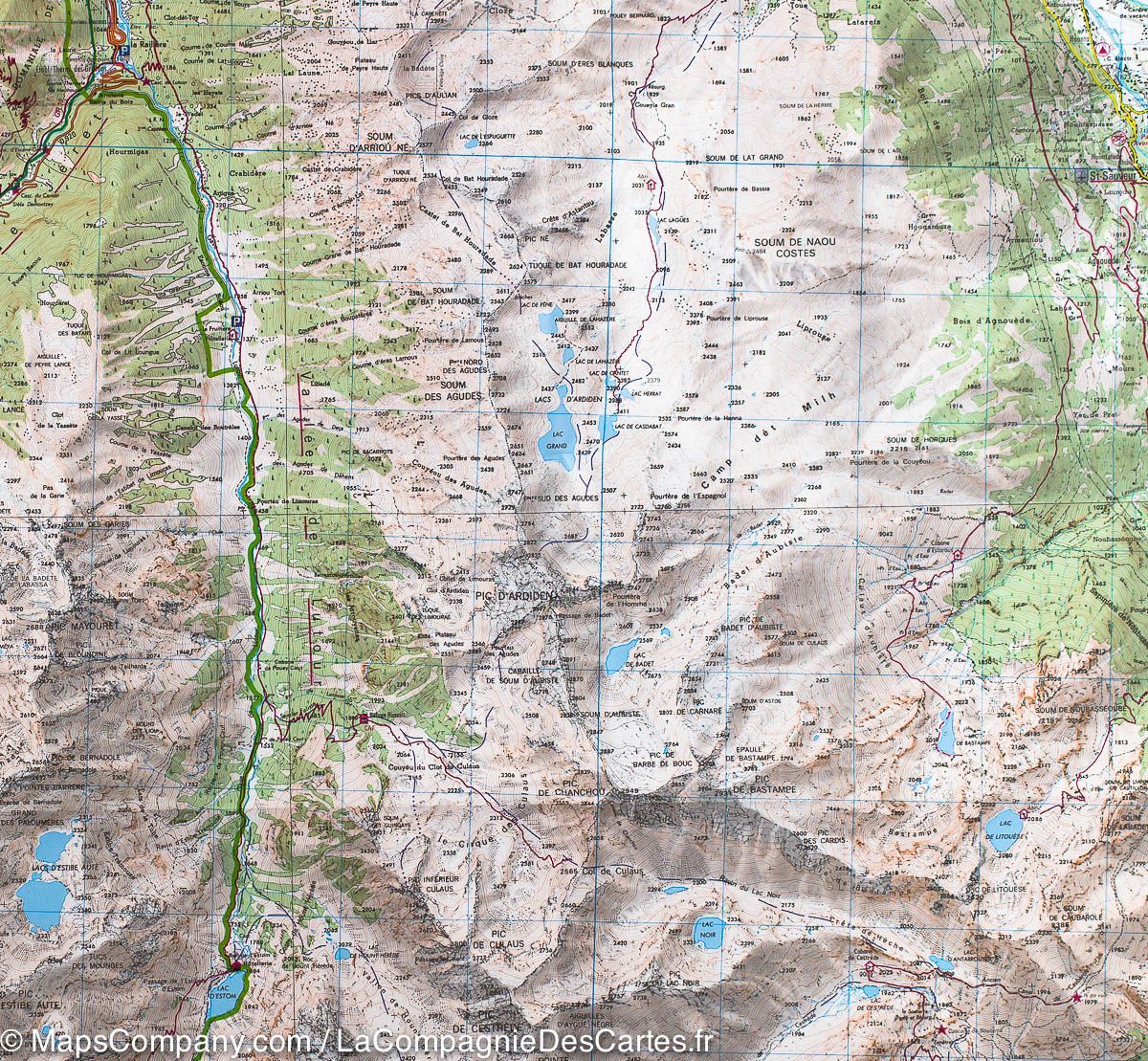 Carte TOP 25 n° 1748 OTR (résistante) - Gavarnie & Luz St Sauveur (Pyrénées) | IGN carte de randonnée IGN