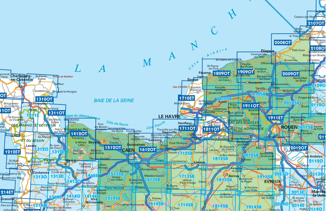 Carte TOP 25 n° 1809 OT - Fécamp, St-Valery-en-Caux  &amp; Côte d'Albâtre | IGN - La Compagnie des Cartes