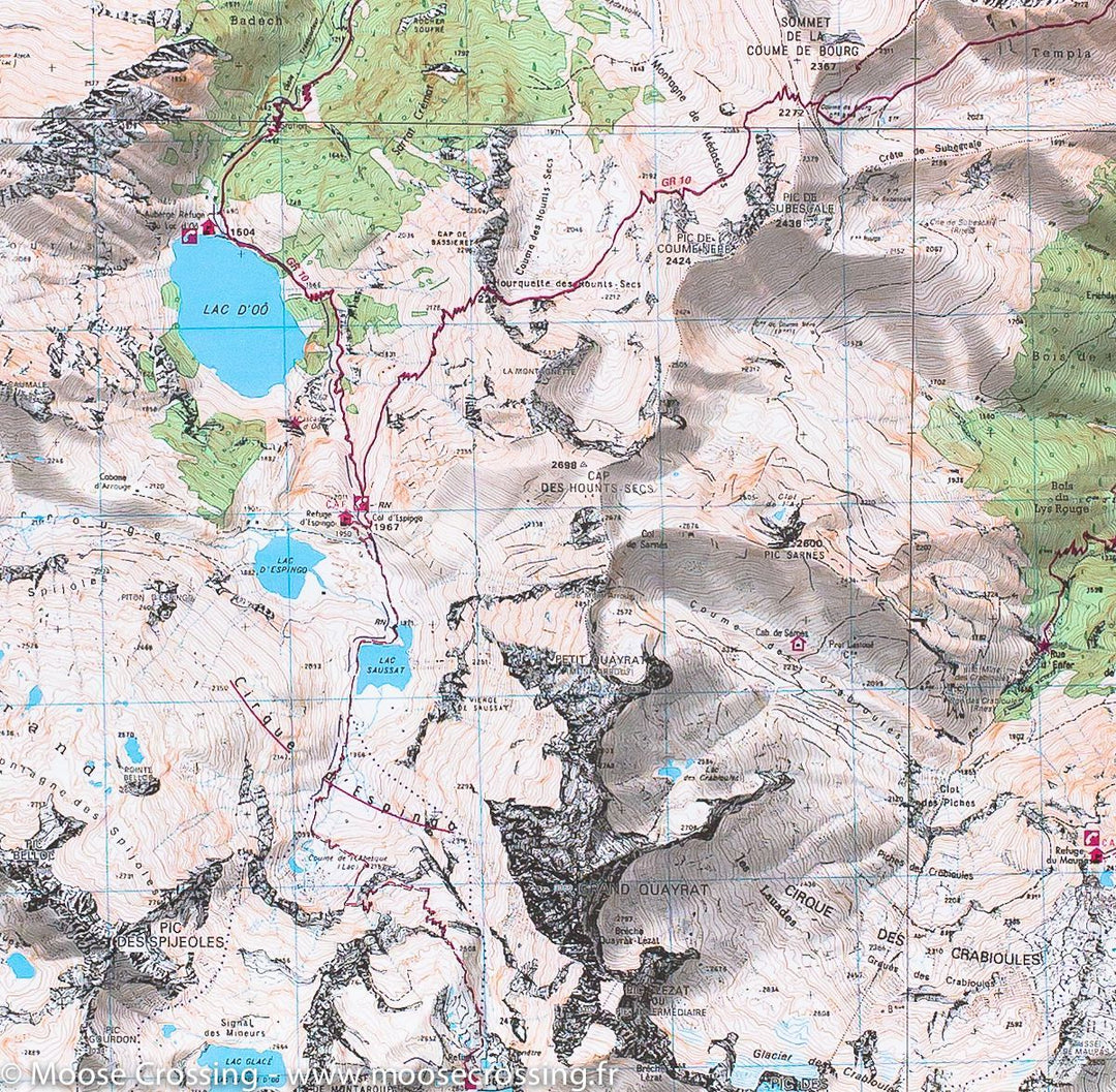 Carte TOP 25 n° 1848 OTR (résistante) - Bagnères-de-Luchon &amp; Lac d'Oô (Pyrénées) | IGN - La Compagnie des Cartes