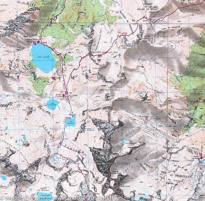 Carte TOP 25 n° 1848 OTR (résistante) - Bagnères-de-Luchon &amp; Lac d'Oô (Pyrénées) | IGN - La Compagnie des Cartes