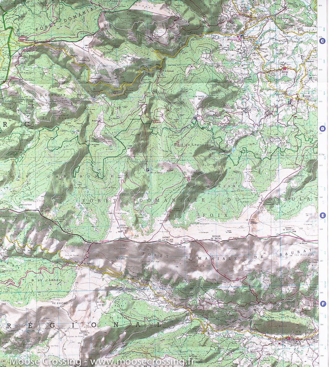Carte TOP 25 n° 2047 ET - Massat, Pic des Trois Seigneurs (PNR Pyrénées ariégeoises) | carte de randonnée IGN