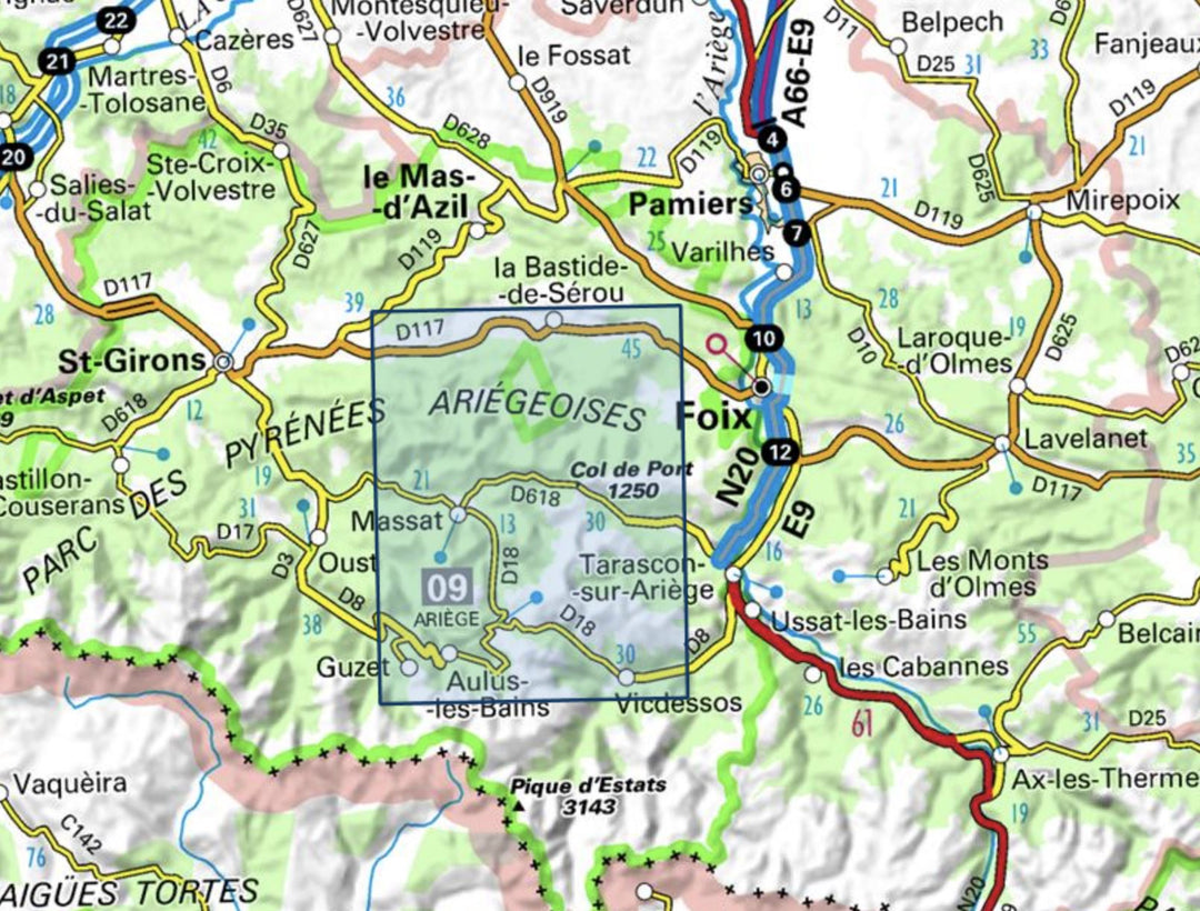 Carte TOP 25 n° 2047 ET - Massat, Pic des Trois Seigneurs (PNR Pyrénées ariégeoises) | - La Compagnie des Cartes