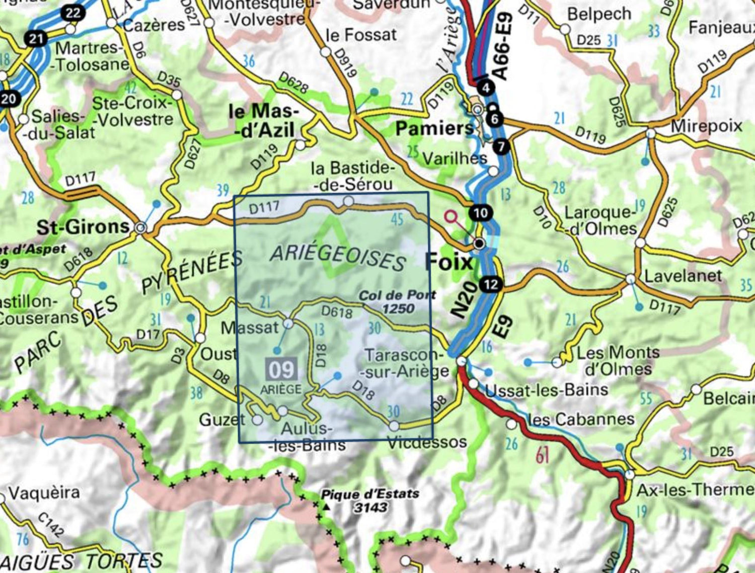 Carte TOP 25 n° 2047 ET - Massat, Pic des Trois Seigneurs (PNR Pyrénées ariégeoises) | carte de randonnée IGN