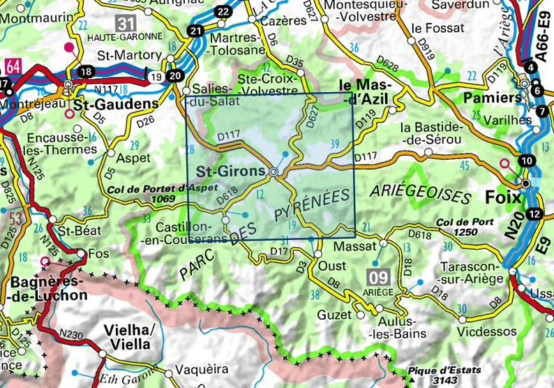 Carte TOP 25 n° 2047 OT - Saint-Girons & Couserans (Pyrénées) | IGN carte de randonnée IGN