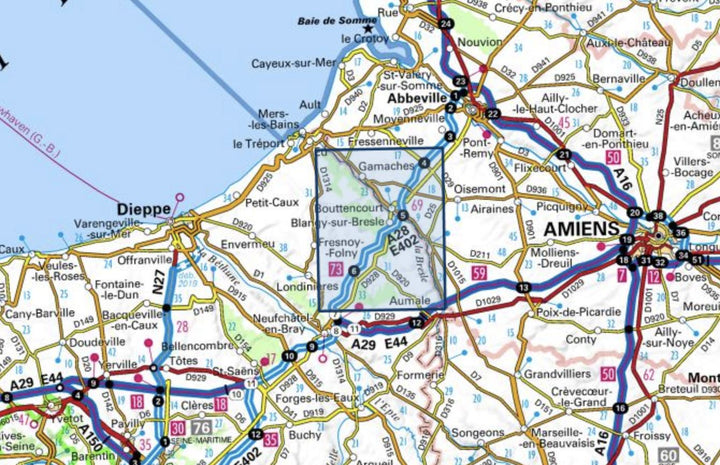 Carte TOP 25 n° 2108 OT - Forêt d'Eu, Blangy-sur-Bresle, Gamaches | IGN carte pliée IGN 