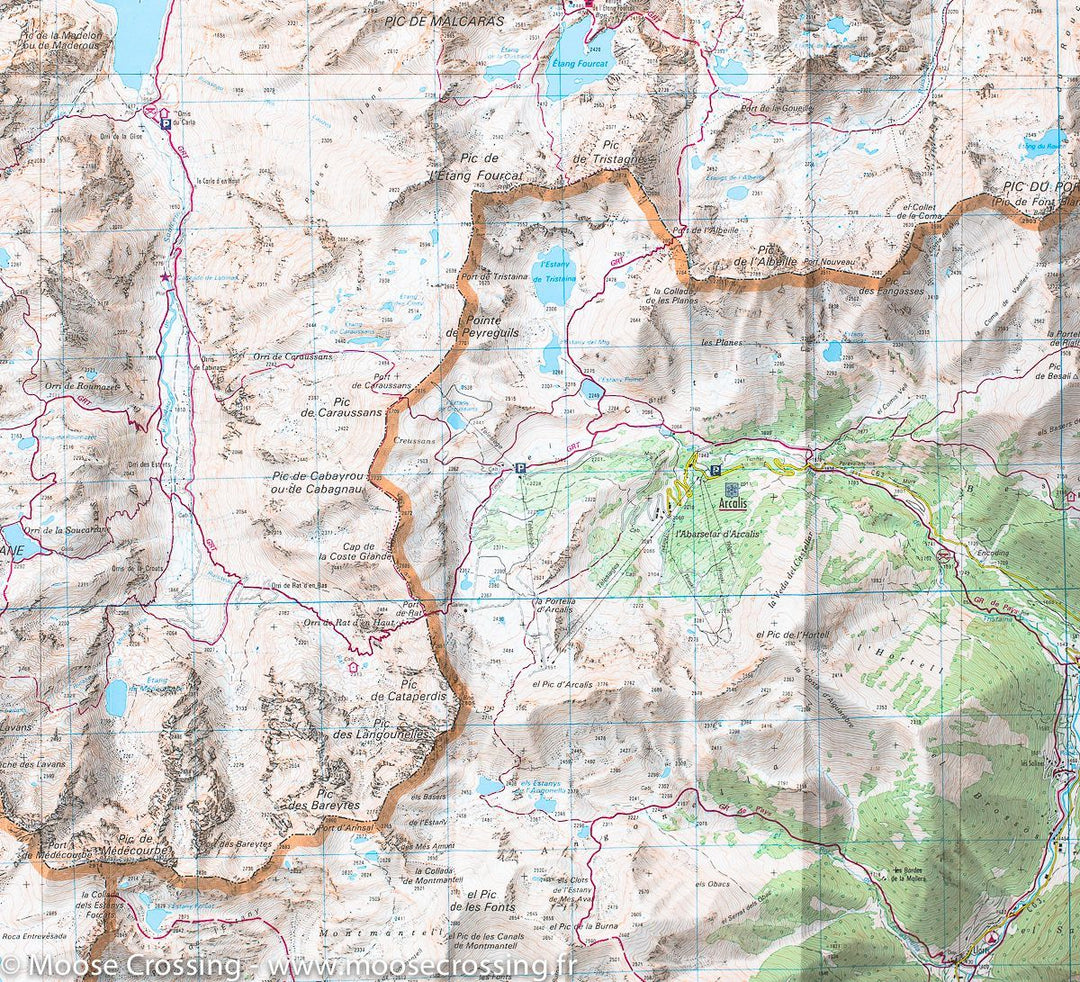 Carte IGN TOP 25 n° 2148 OT - Vicdessos, Pique d'Estats& Pic du Montcalm (Pyrénées) - La Compagnie des Cartes
