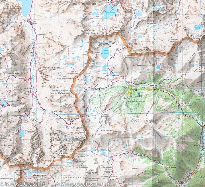 Carte IGN TOP 25 n° 2148 OT - Vicdessos, Pique d'Estats& Pic du Montcalm (Pyrénées) - La Compagnie des Cartes