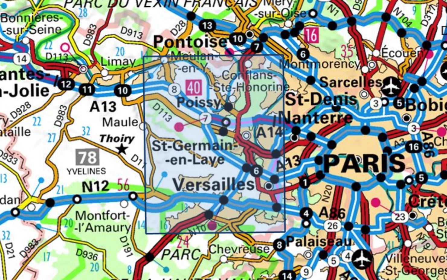 Carte TOP 25 n° 2214 ET - Versailles, Forêts de Marly et de St-Germain | IGN carte de randonnée IGN