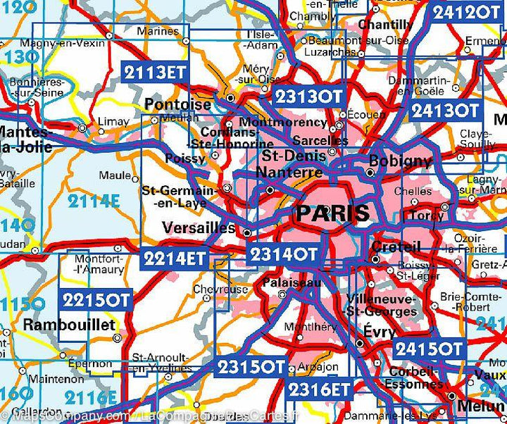 Carte IGN TOP 25 n° 2215 OTR (Résistante) - Forêt de Rambouillet (PNR de la Haute Vallée de Chevreuse) - La Compagnie des Cartes