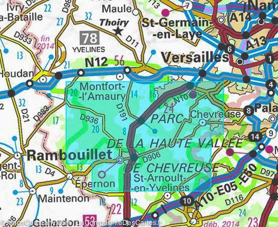 Carte TOP 25 n° 2215 OTR (Résistante) - Forêt de Rambouillet (PNR de la Haute Vallée de Chevreuse) | IGN carte de randonnée IGN