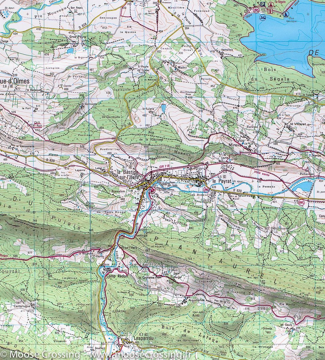Carte TOP 25 n° 2247 OT - Lavelanet, Montségur & lac de Montbel (Pyrénées) | IGN carte de randonnée IGN