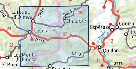 Carte TOP 25 n° 2247 OT - Lavelanet, Montségur & lac de Montbel (Pyrénées) | IGN carte de randonnée IGN