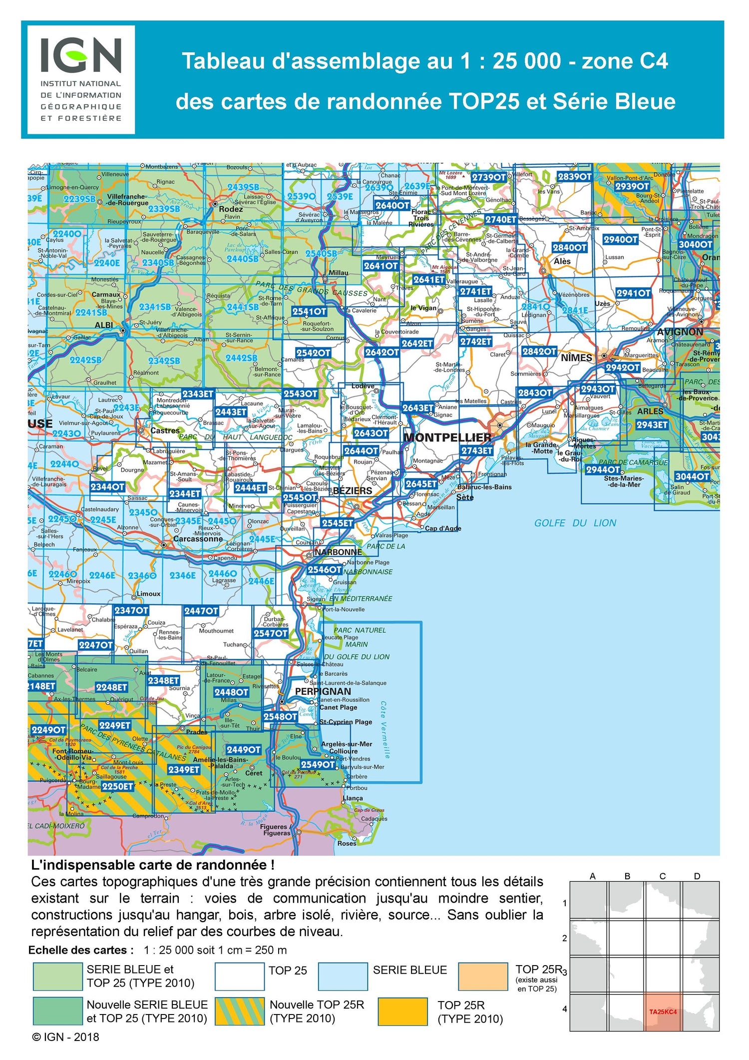 Carte TOP 25 n° 2249 ET - Font-Romeu & Capcir (Pyrénées) | IGN carte de randonnée IGN