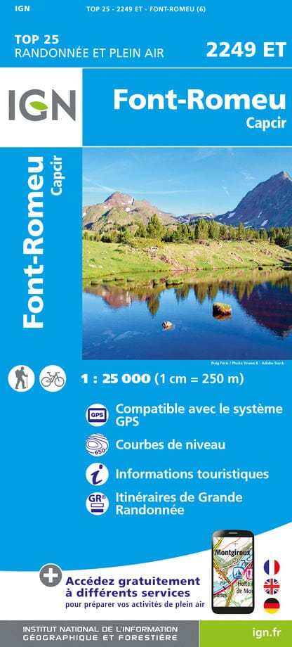 Carte TOP 25 n° 2249 ET - Font-Romeu & Capcir (Pyrénées) | IGN carte de randonnée IGN Default Title