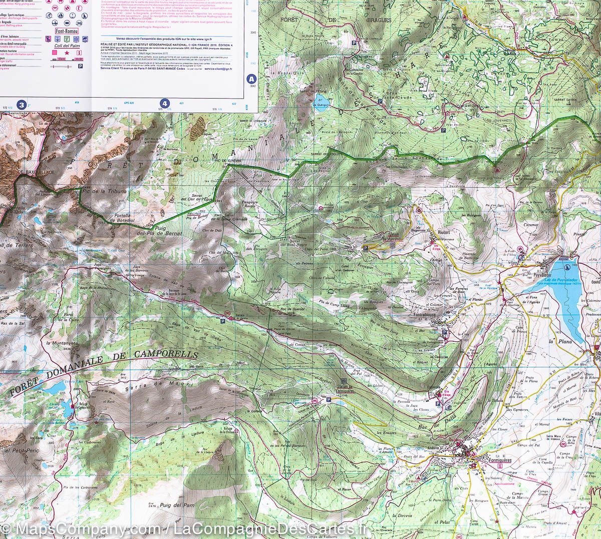 Carte TOP 25 n° 2249 ETR (résistante) - Font-Romeu, Capcir (Pyrénées) | IGN carte de randonnée IGN