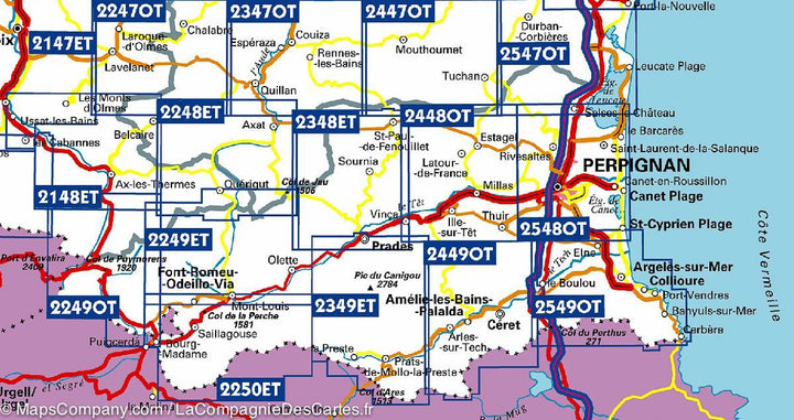 Carte TOP 25 n° 2249 ETR (résistante) - Font-Romeu, Capcir (Pyrénées) | IGN - La Compagnie des Cartes