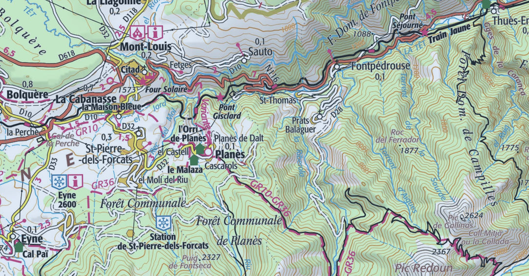 Carte TOP 25 n° 2250 ET - Bourg Madame, Mont-Louis & Col de la Perche | IGN - La Compagnie des Cartes