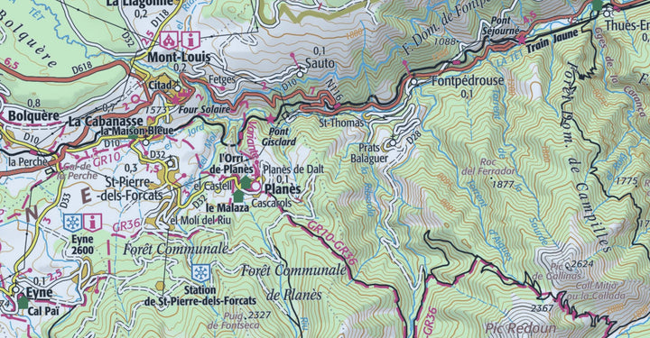 Carte TOP 25 n° 2250 ET - Bourg Madame, Mont-Louis & Col de la Perche | IGN - La Compagnie des Cartes